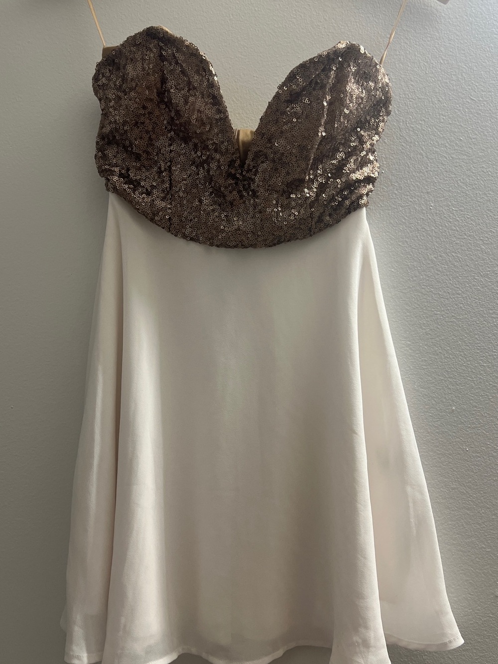 Tobi White Dress with Sequin Bodice